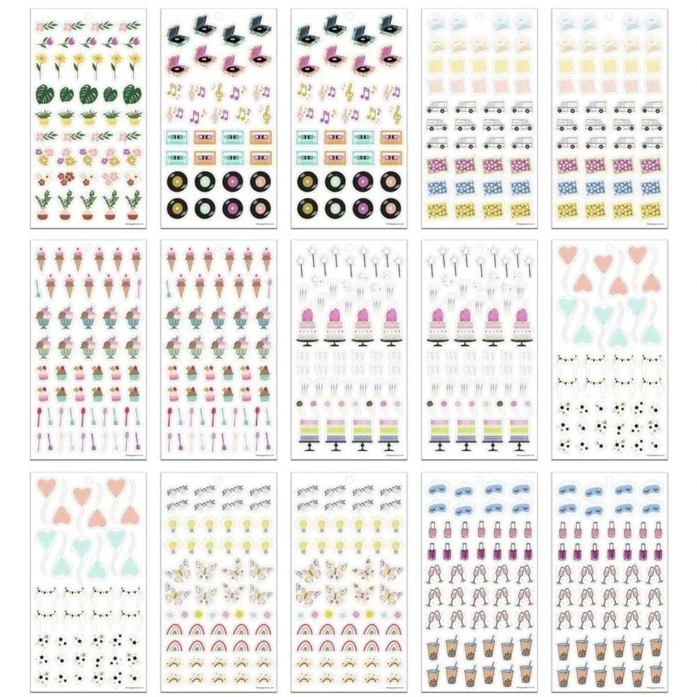 Happy Planner EVERYDAY ICONS Pretty Pastel Stickers Pack - 1466 Pieces Mambi